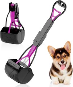 Portable Dog Pooper Scooper 23"; Pink Mini Portable Pooper Scooper for Dogs and Cats; Plastic Durable Pooper Scooper Foldable and Compact Dog Poop Sco